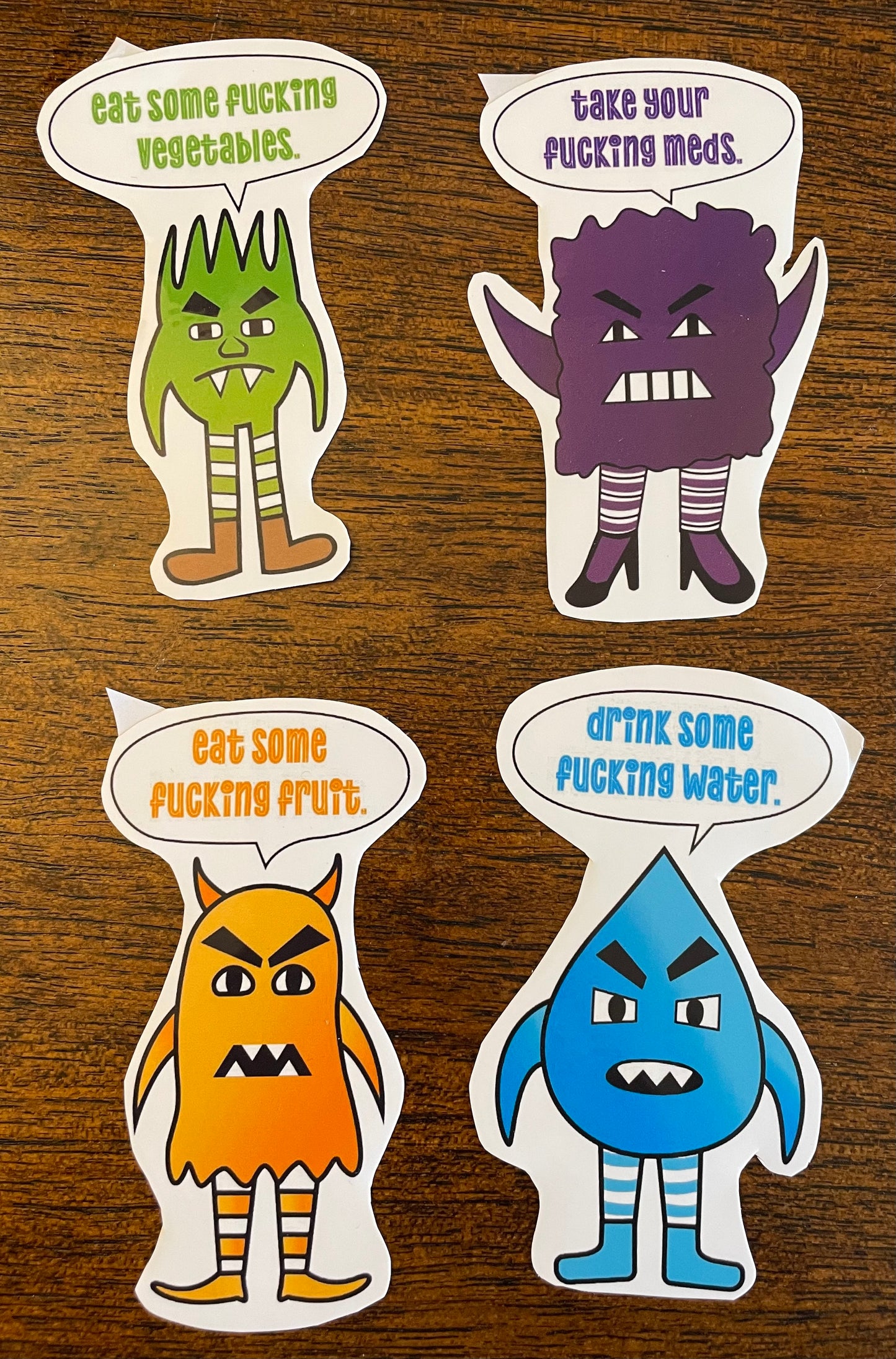 Self-Care Monster Stickers for Grownups