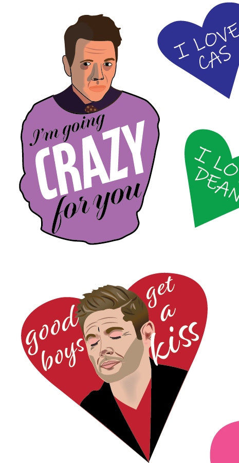 Supernatural Destiel Fanart Adorable Sticker Sheet