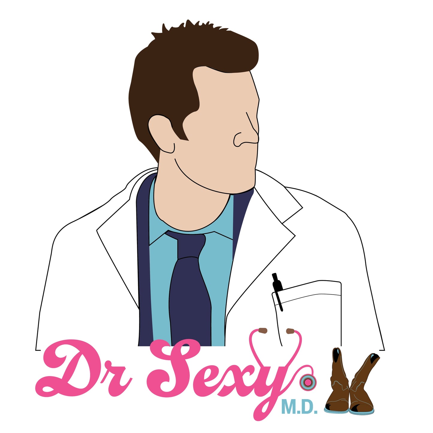 Supernatural Castiel Fanart Dr Sexy Sticker/Magnet