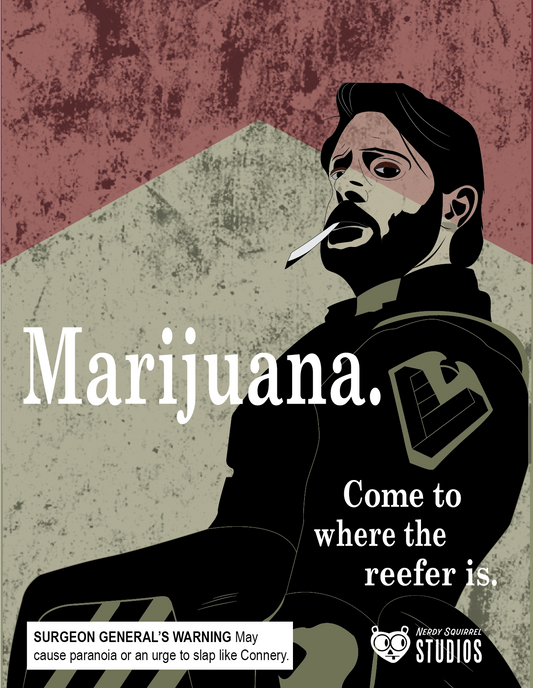 Marijuana Man Soldier Boy Postcard Print