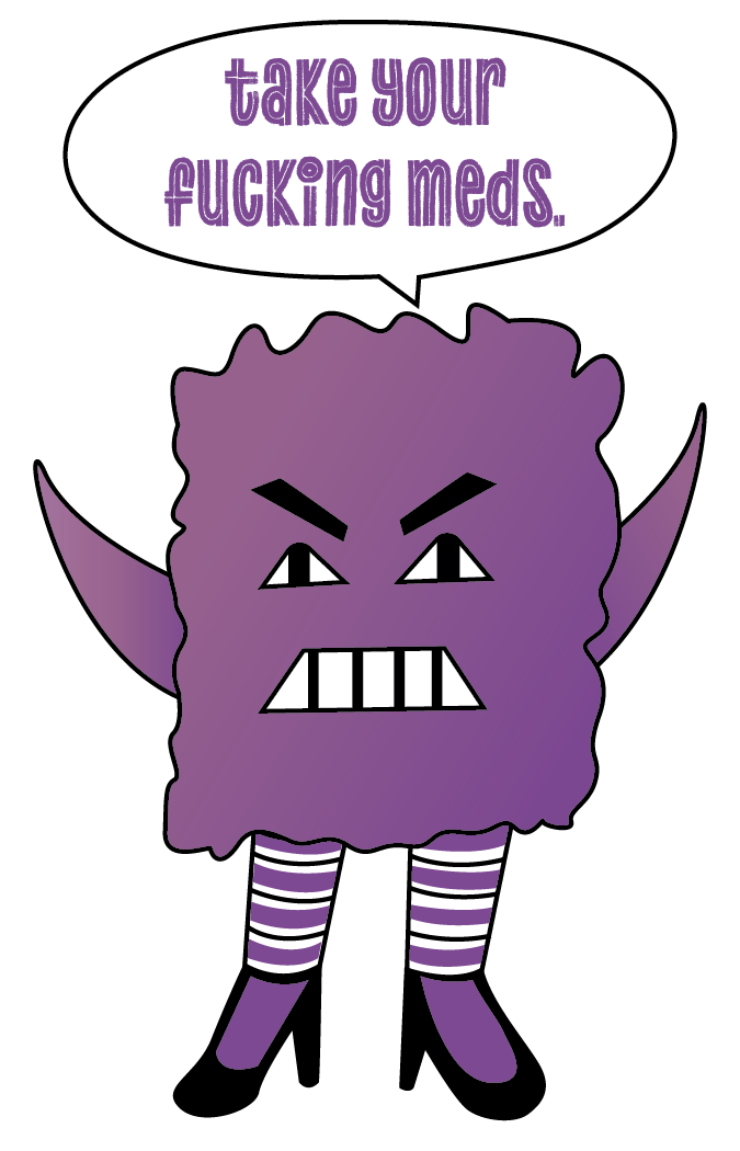 Self-Care Monster Stickers for Grownups