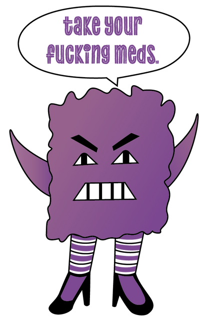 Self-Care Monster Stickers for Grownups