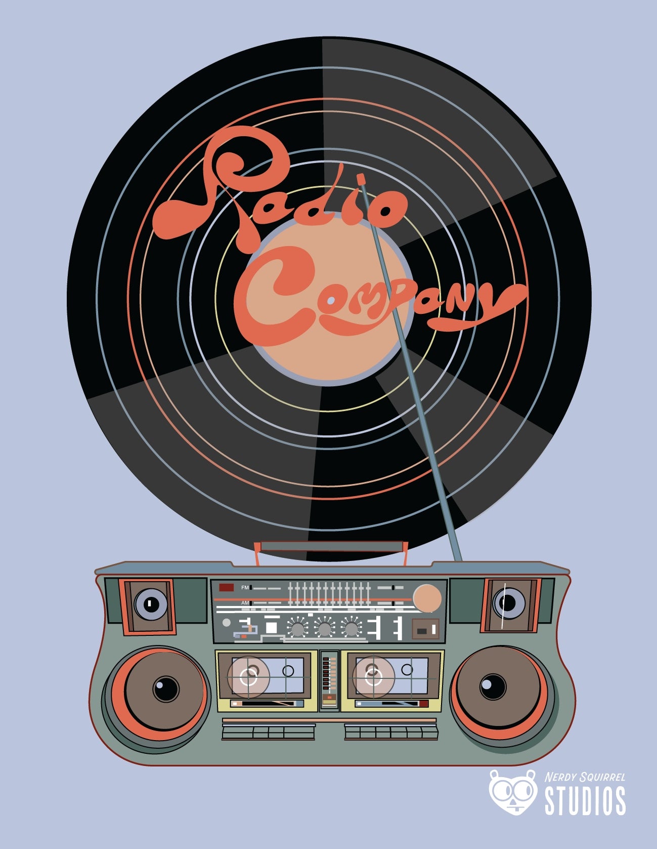 Radio Company Band Fanart Record Vinyl Sticker/Magnet