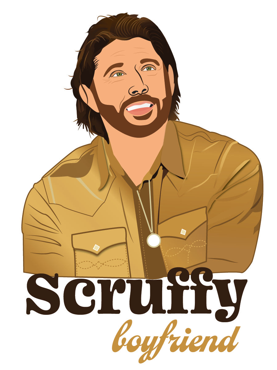 Jensen Ackles Fanart Cute Scruffy Boyfriend Sticker/Magnet