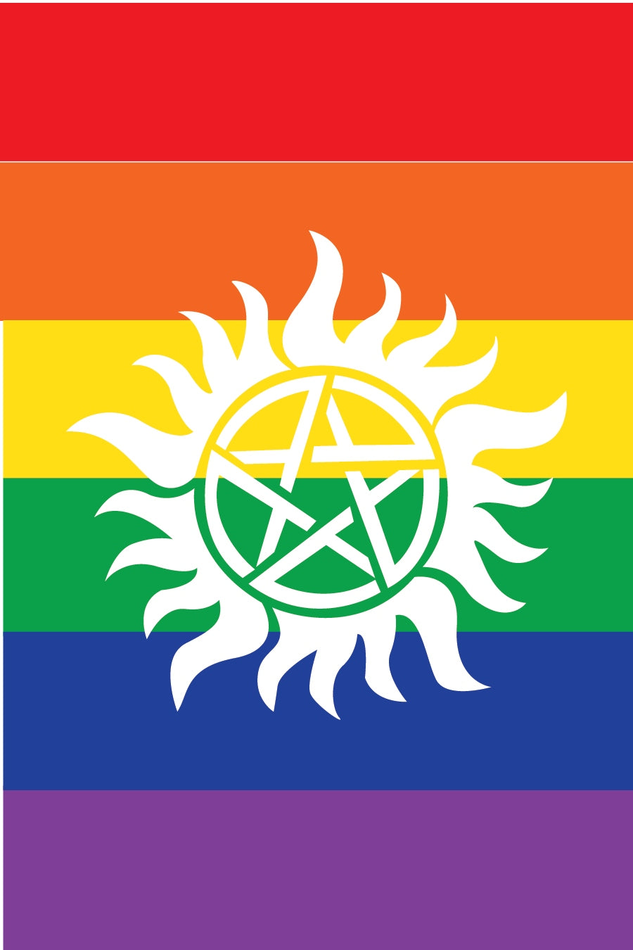 Supernatural Anti-Possession Symbol Rainbow Flag Sticker